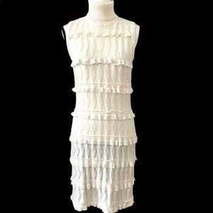 Calvin Klein Knit Tiered Ruffle Turtle Neck Dress